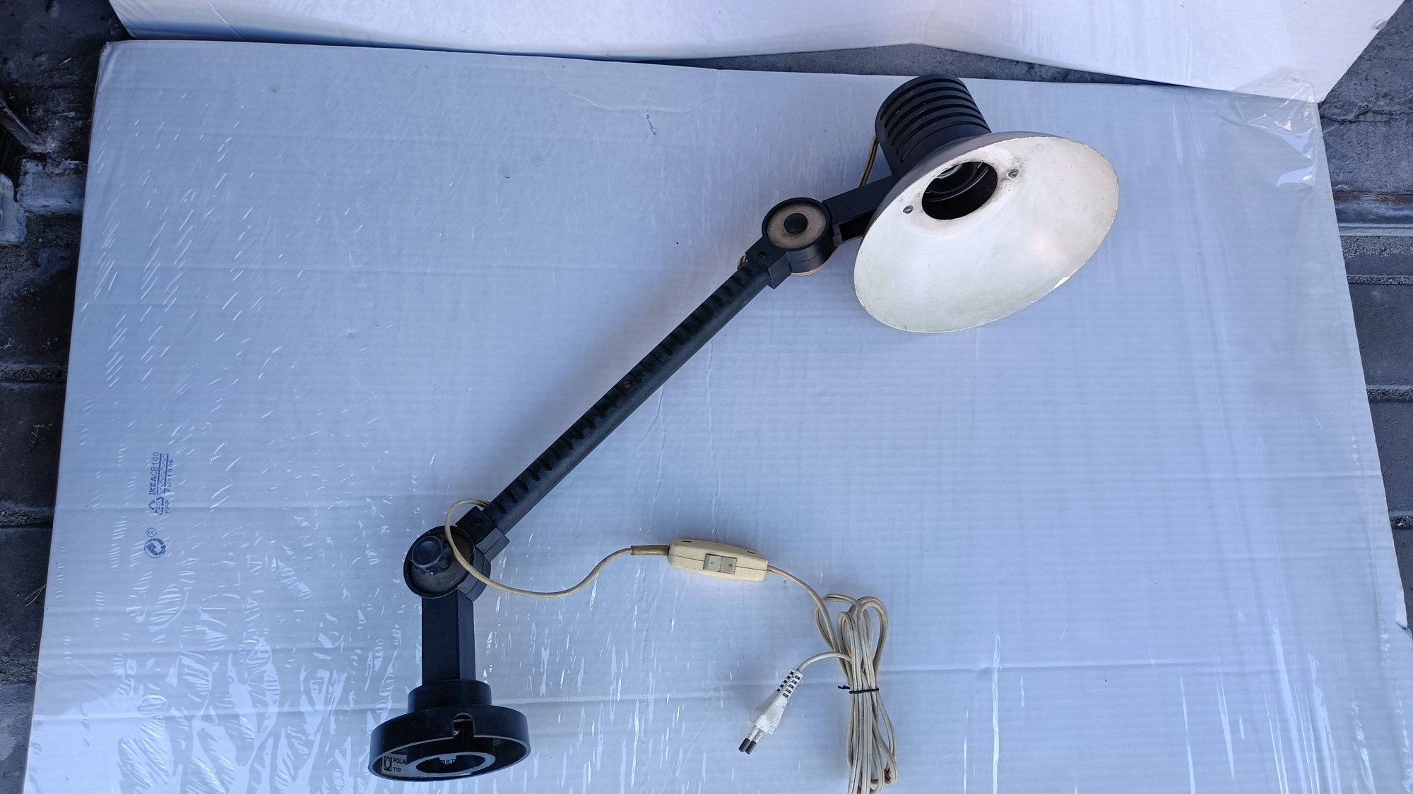 Lampa Biurkowa Kreślarska POLAMP PRL B 090 Pułtusk Stara