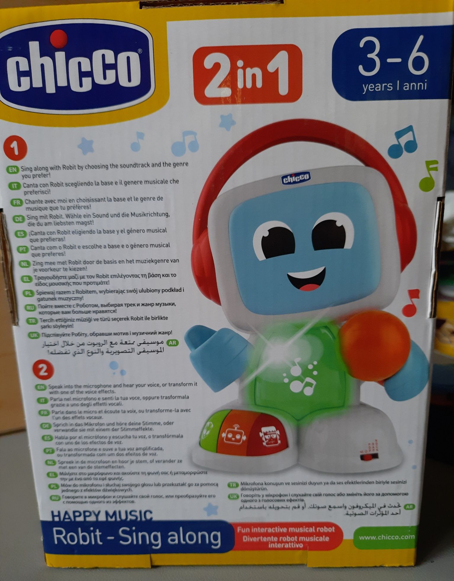 Edukacyjny Robot Happy Music Robit Sing Along, robot z mikrofonem