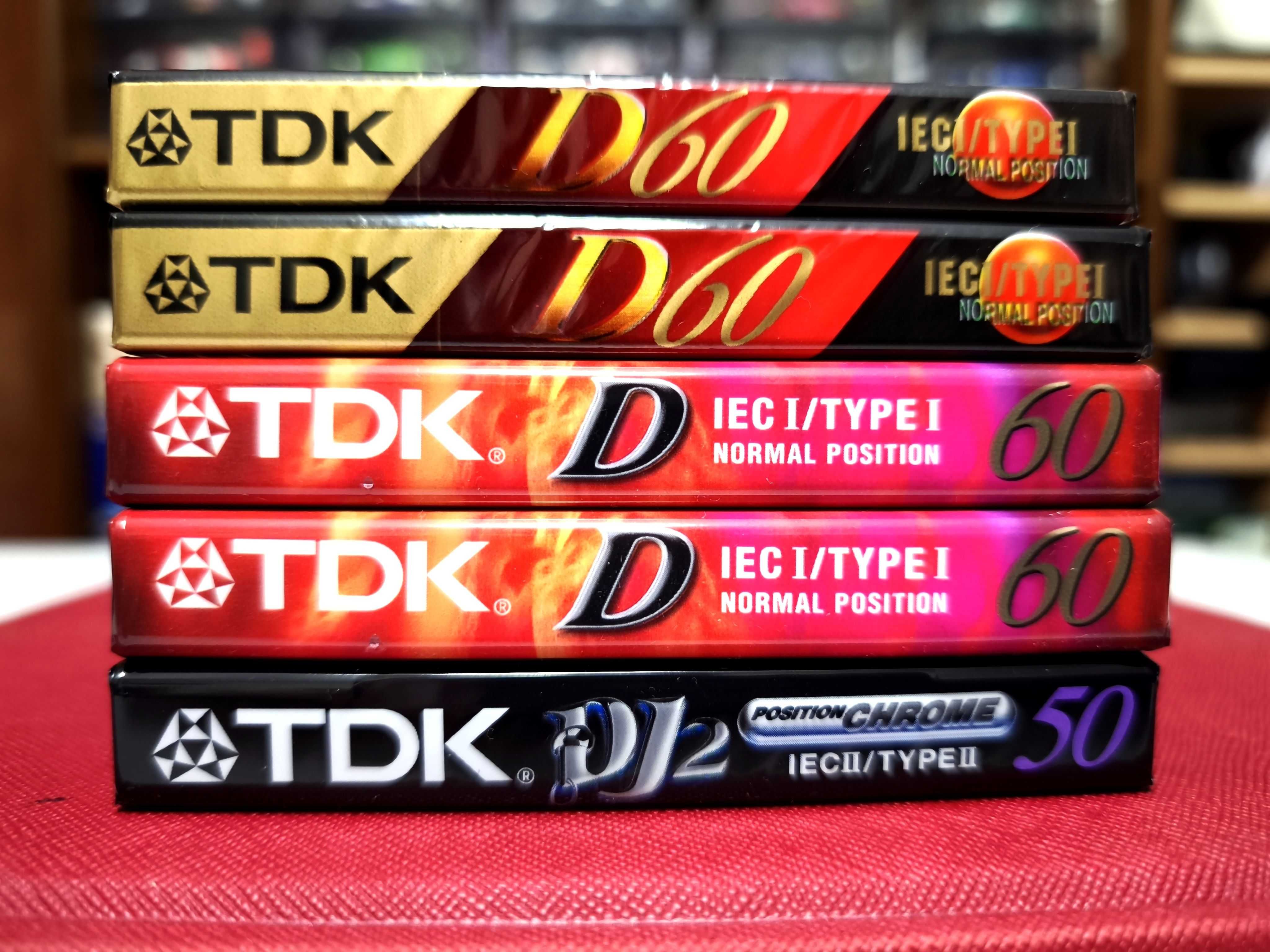 5x Cassetes TDK Novas e Seladas