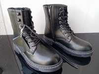 R. 38 Buty Dockers 100 Damskie buty Black czarne glany  wewnętrzna wkł