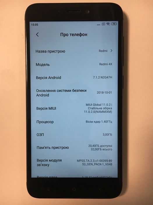 Xiaomi Redmi 4X 3/32GB Black Global Version, состояние нового