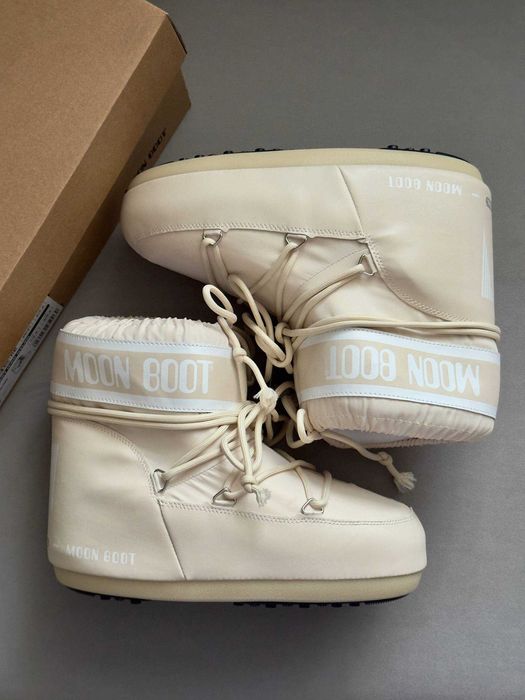 Мунбути Moon Boot Beige / чоботи Мун Бут бежевого кольору / Мунбуты
