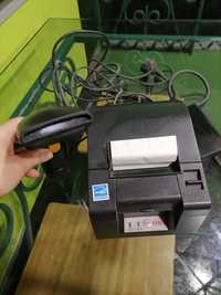 Impressora de talões térmica mais scanner de mão