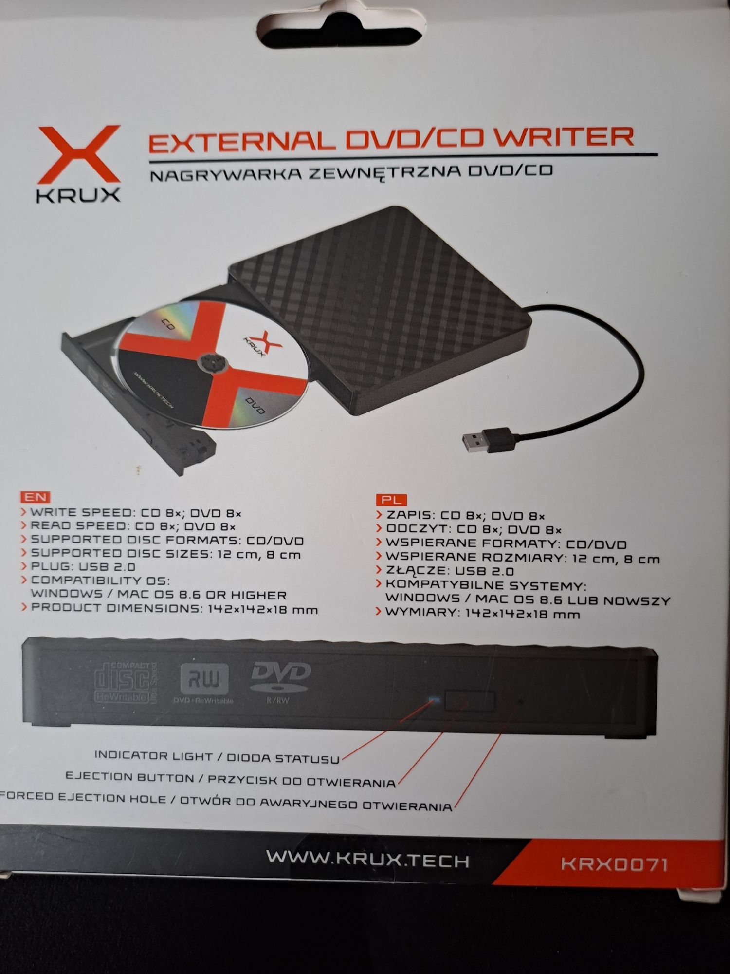 Napęd KRUX, nagrywarka zewnętrzna DVD/cd
