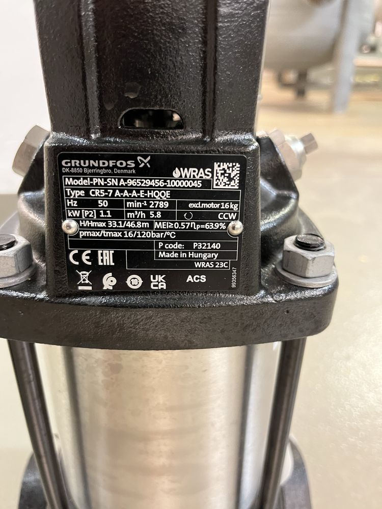 Pompa wielostopniowa Grundfos pionowa CR5-7 A-A-A-E-HQQE 1,1kW