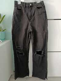 Czarne jeansy dziury szerokie Reserved 152cm