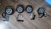 Zestaw 4 bezprzewodowych mini Par Led.