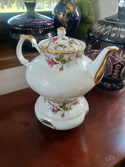 Chodzież oryginał dzbanek z podgrzewaczem Iwona złota Róża na Święta