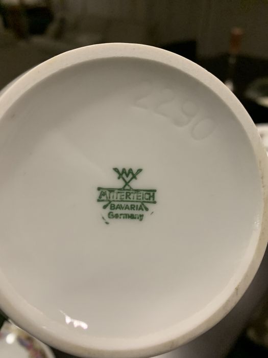 Bule com prato porcelana Mtiterteich Bavaria Germany + Vizavi  Italia