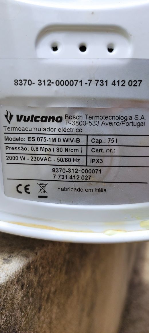 Resistência, termostato eléctrico