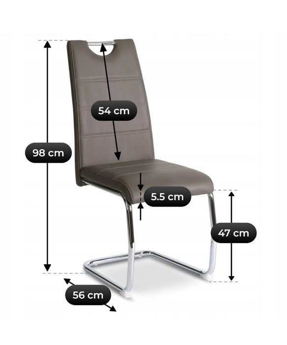 Szare krzesła z ekoskóry