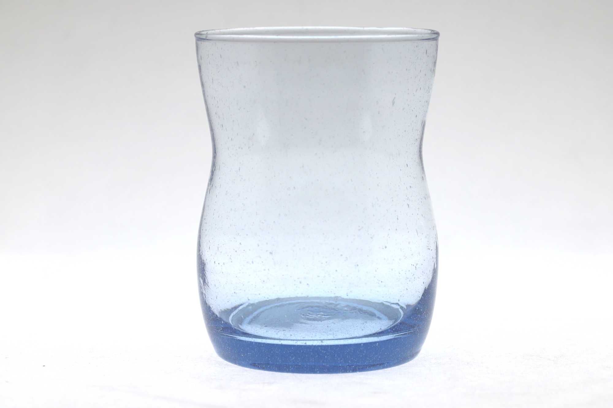Wazon szklany błękitny ANTICO wys 17,5cm PRL vintage New LOOK