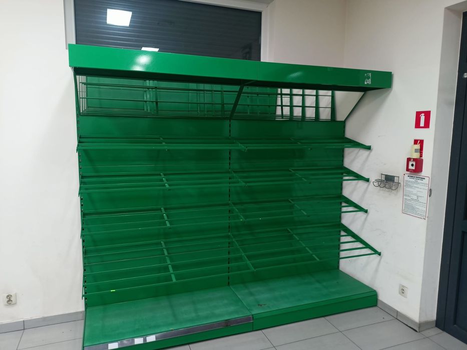 Regał przemysłowy sklepowy, stal, podświetlany, regulowany lustro 9/10