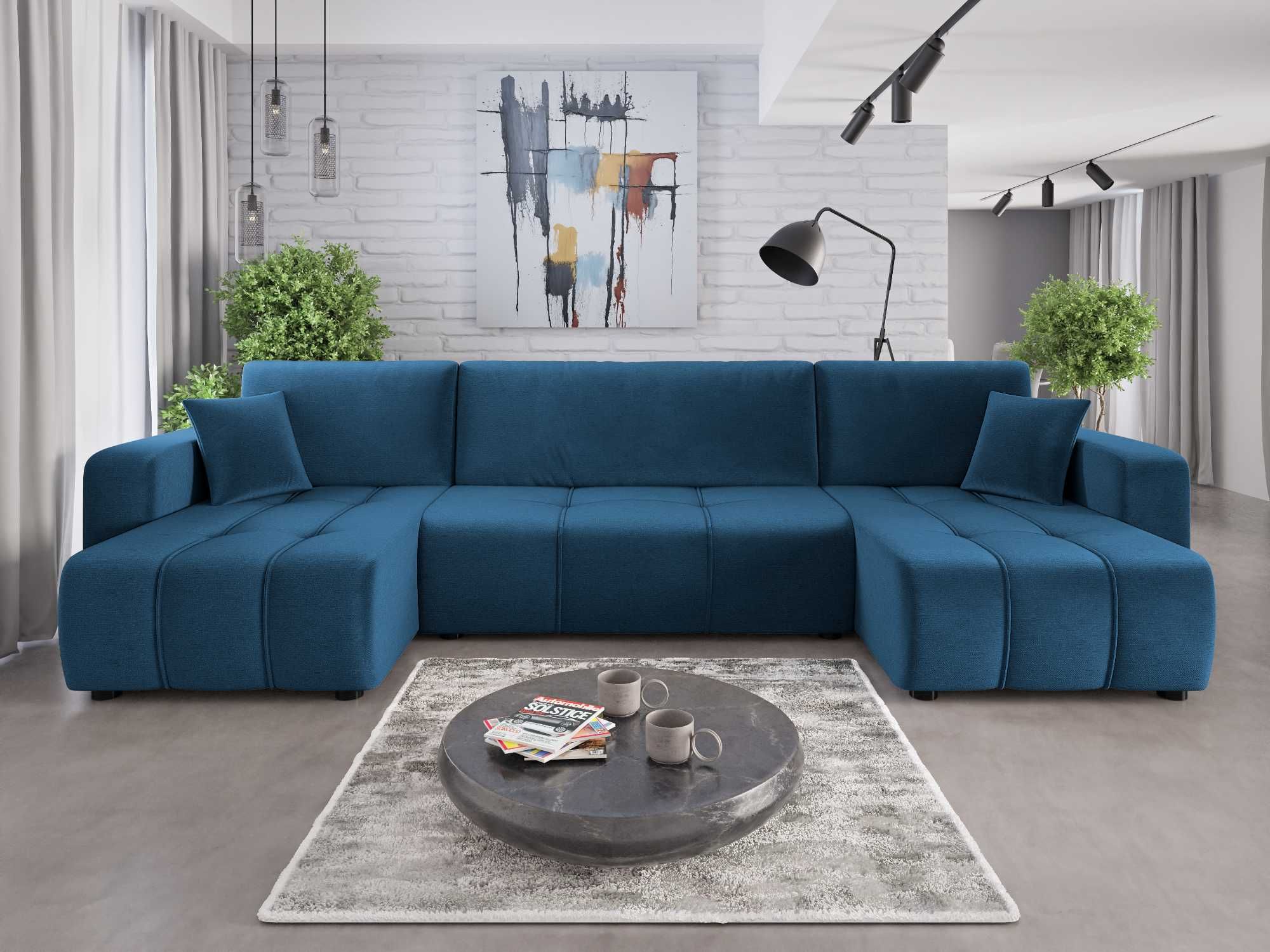 Narożnik Sofa Alice U funkcja spania pojemnik Kronos7 sprezyna falista