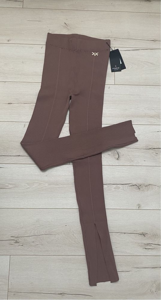 Spodnie /legginsy prążkowane S cappuccino Pinko