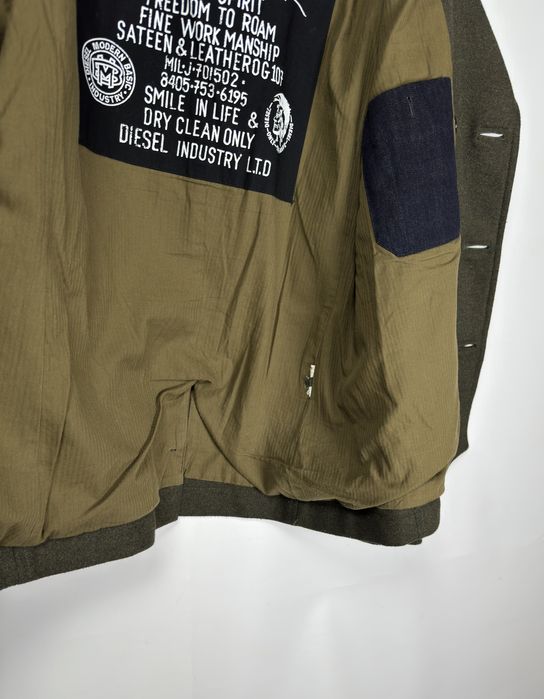 Чоловіче Пальто Бушлат Diesel (Peacoat) L Шерсть Оливковий (Вінтаж)