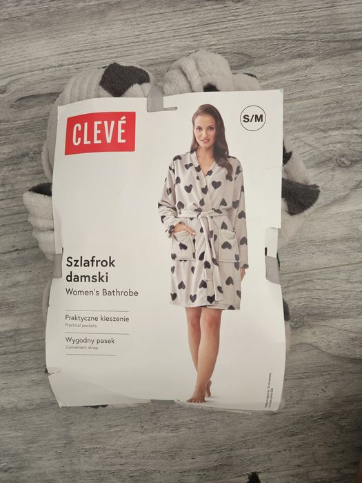 Szlafrok damski S/M. Serduszka, misiowy :)