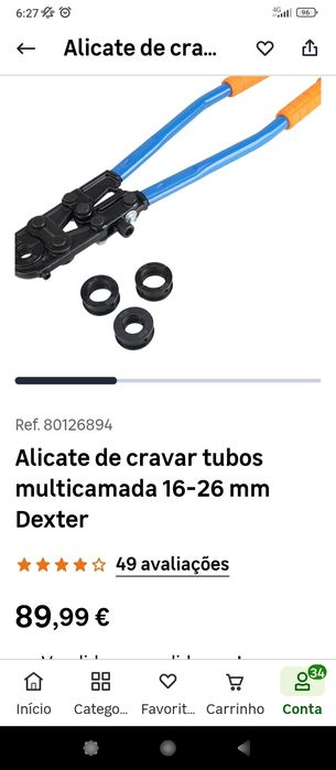 Alicate de cravar acessórios para tubo multicamada
