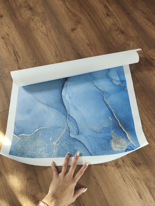 Obraz na płótnie marmurek nowoczesny niebieski