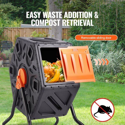 Composter Bin Composter Tumbler 70 L, Drum Composter 360°