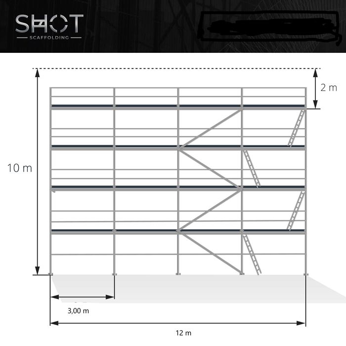 Plettac lekkie rusztowanie aluminiowe fasadowe na elewację ~ 125m2