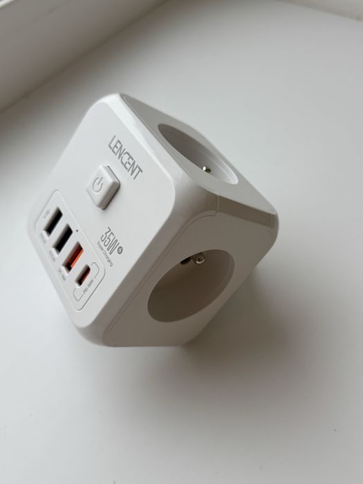 Смарт розетка Tuya Smart Мережевий фільтр трійник LENCENT 7 в 1