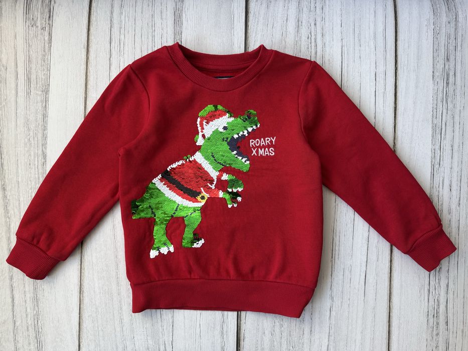 Świąteczna bluza C&A r. 110 dinozaur t-rex