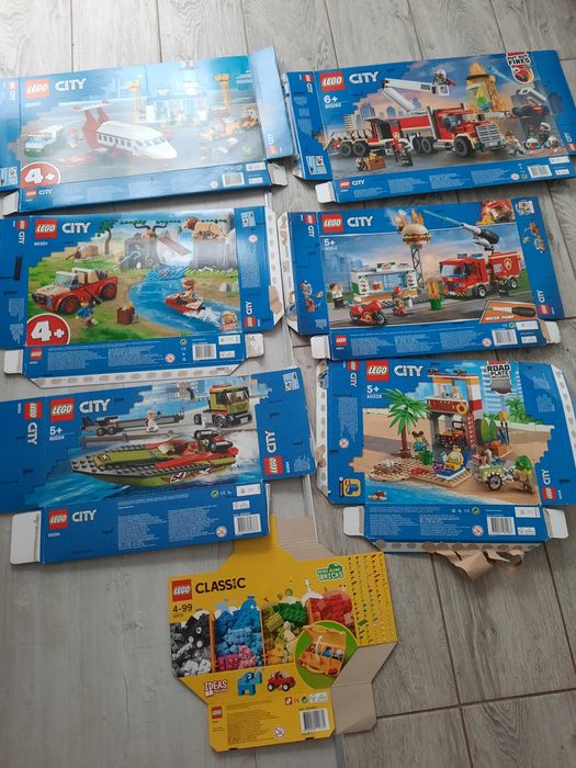 7 x karton pudełko lego city