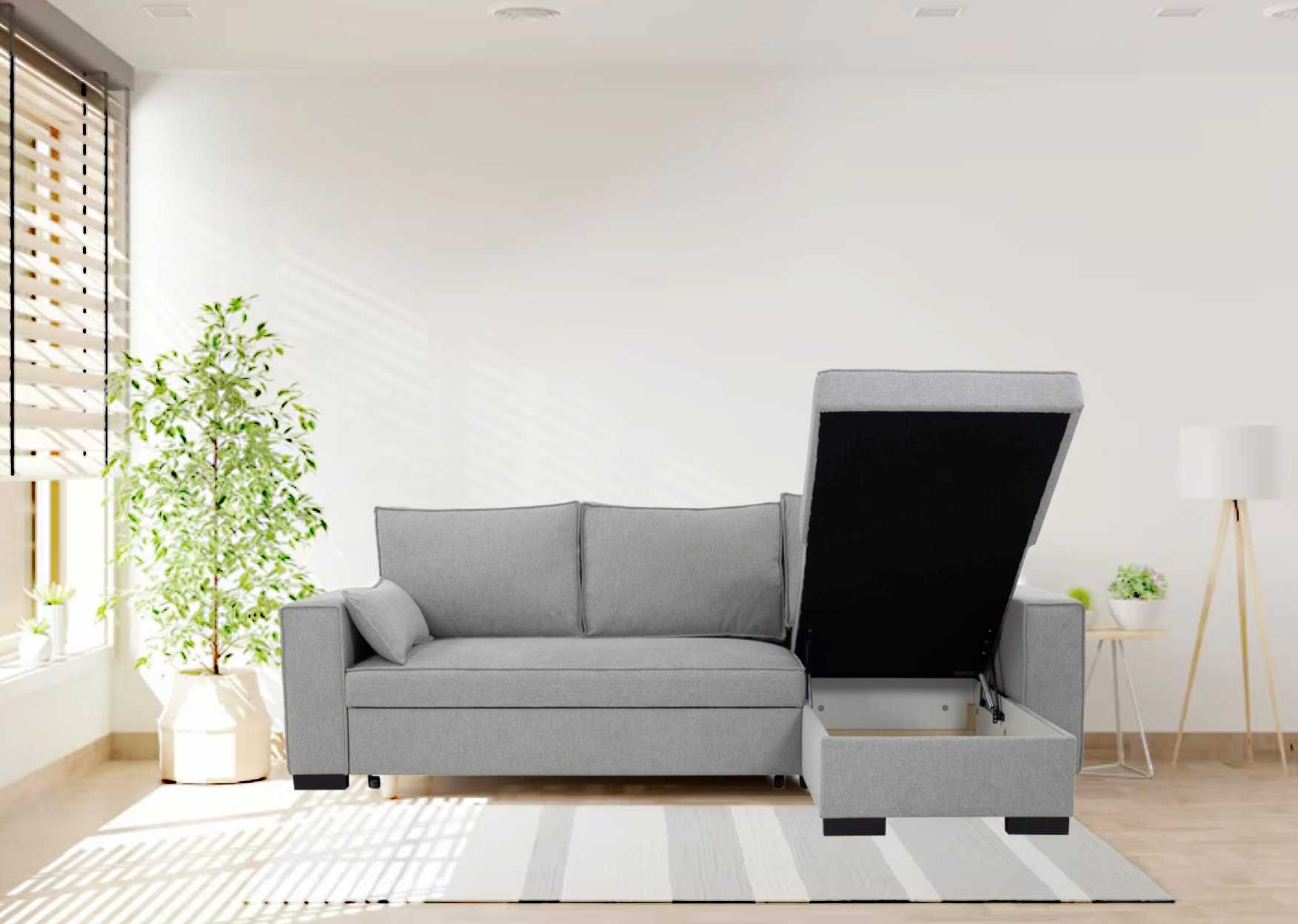 Sofá Chaise Lounge com Cama e arrumação