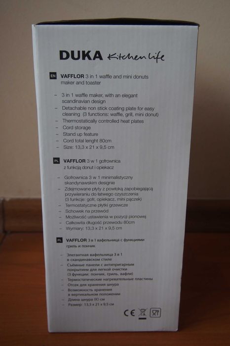 Gofrownica elektryczna 3w1 DUKA VAFFLOR biała - NOWA - Zwrot 7 dni!