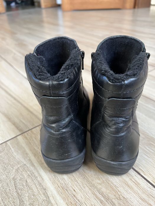 Kozaki czarne, damskie, skórzane