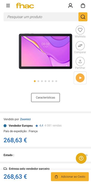 Tablet Huawei T10s 64 GB,4G,faz chamadas,=a novo+capa original Huawei