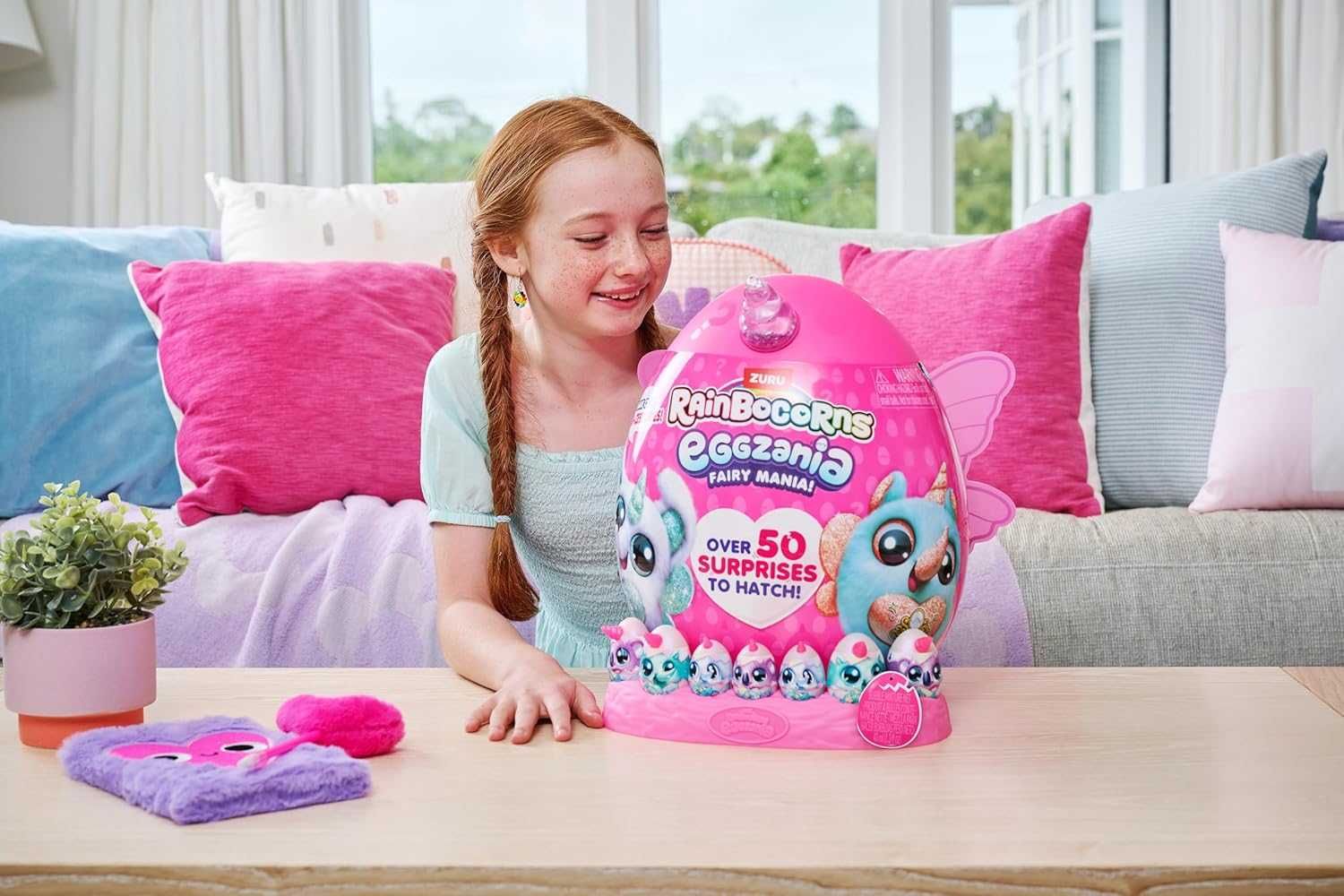 Большое Яйцо іграшка сюрприз Рейнбокорнс Eggzania Fairy Mania Rhino