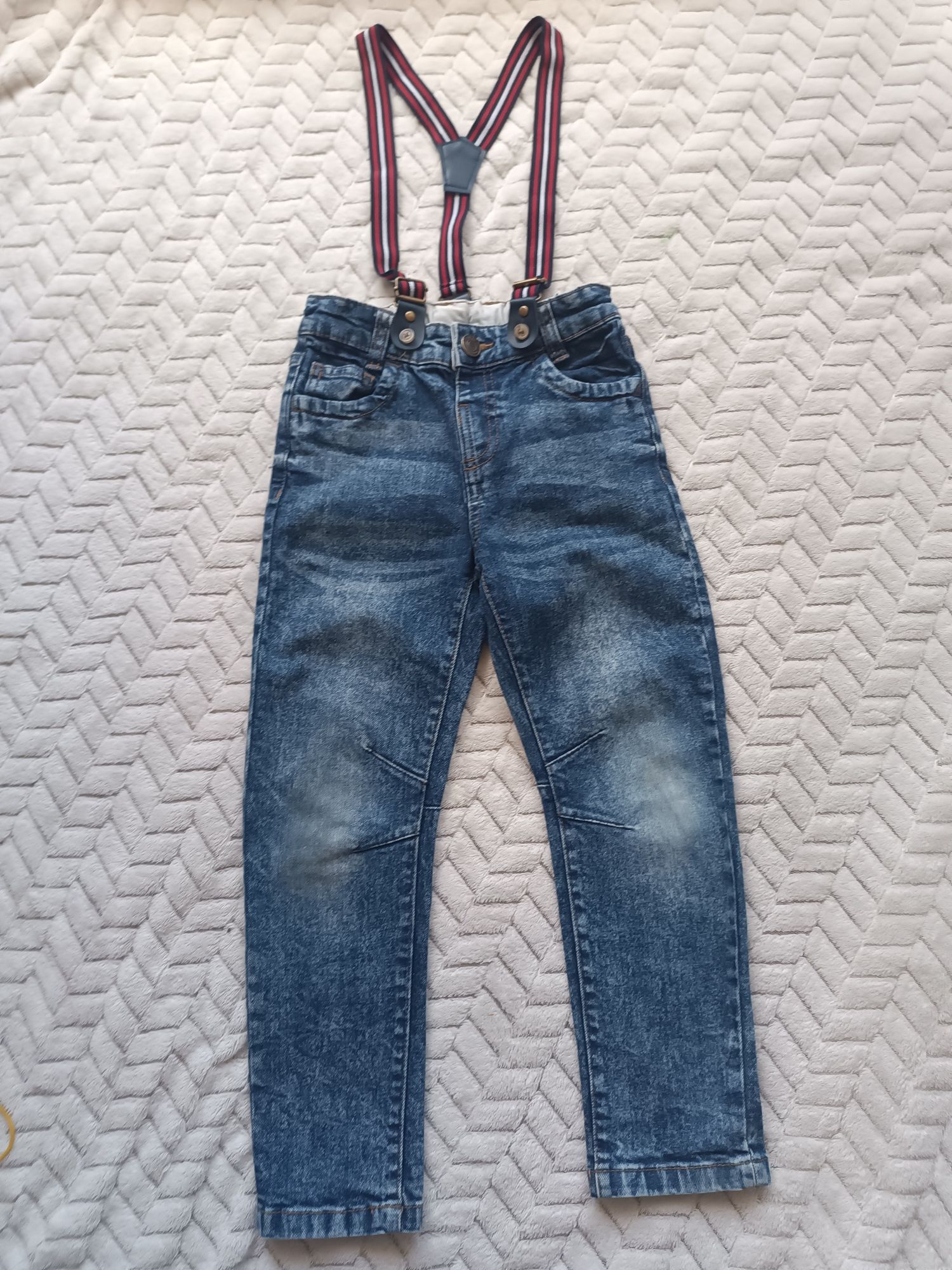 Spodnie jeansy + szelki 3-4 years chłopięce regulowane 104 110 typu sl