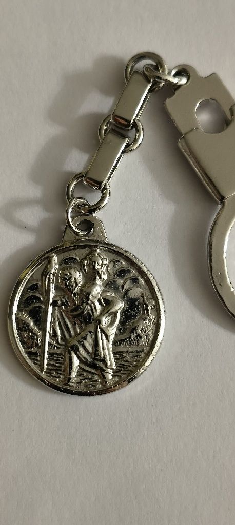 Porta chaves em prata São Cristóvão