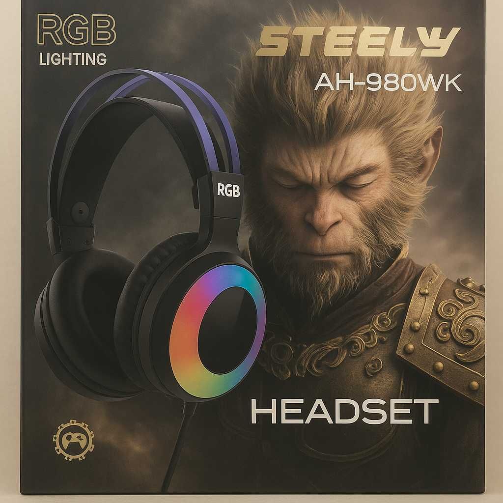 Auriculares game com fio e iluminação