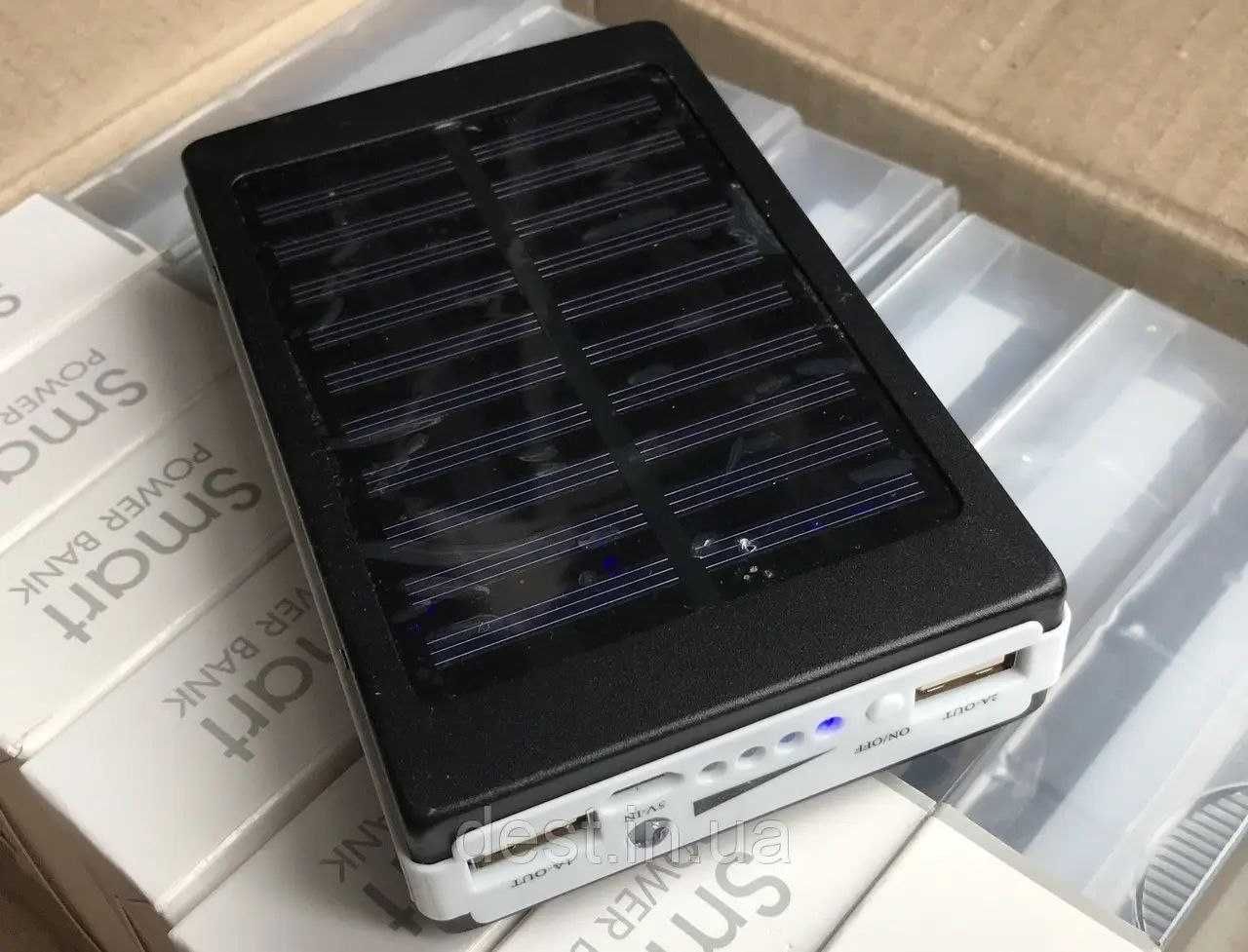 Повербанк фонарь на солнечной зарядке 10000 mAh (павербанк, пауэрбанк)