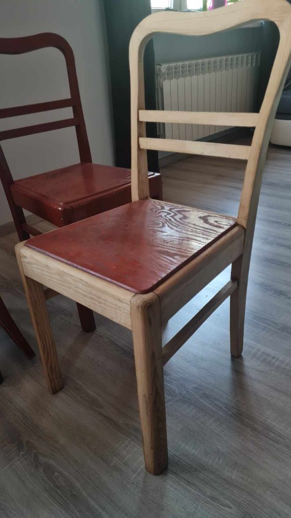 Komplet 4 krzesła i stół, stare, zabytkowe