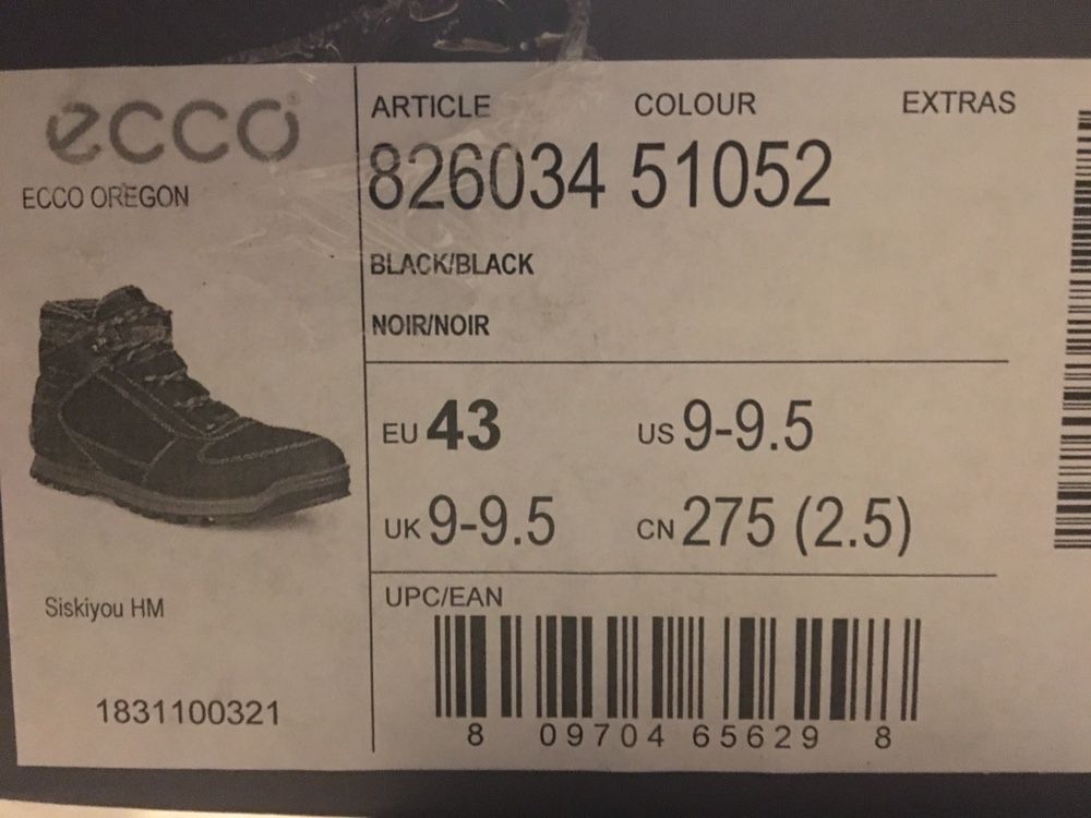 Зимние мужские ботинки Ecco OREGON раз 41,45
