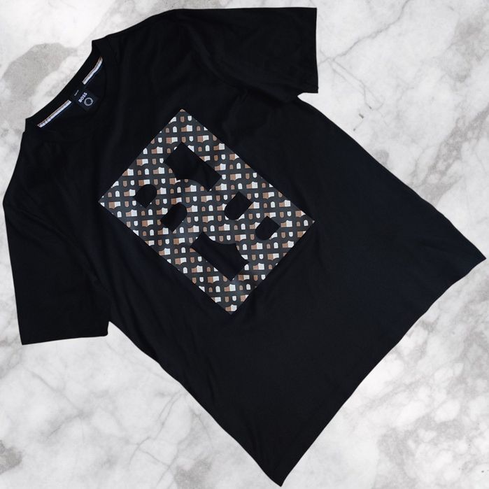 Футболка HUGO BOSS Tessler Slim fit big logo black (Розмір M)