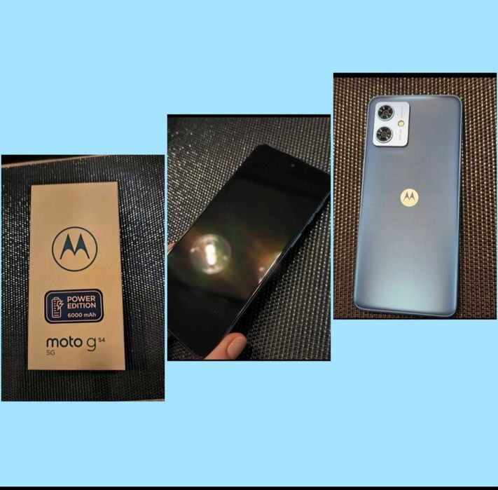telefon moto g 54 5G kolor pearl blue + całe wyposażenie