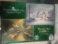 Puzzle Kinkade schmidt  2 x 1000, dwa różne obrazki w 1.