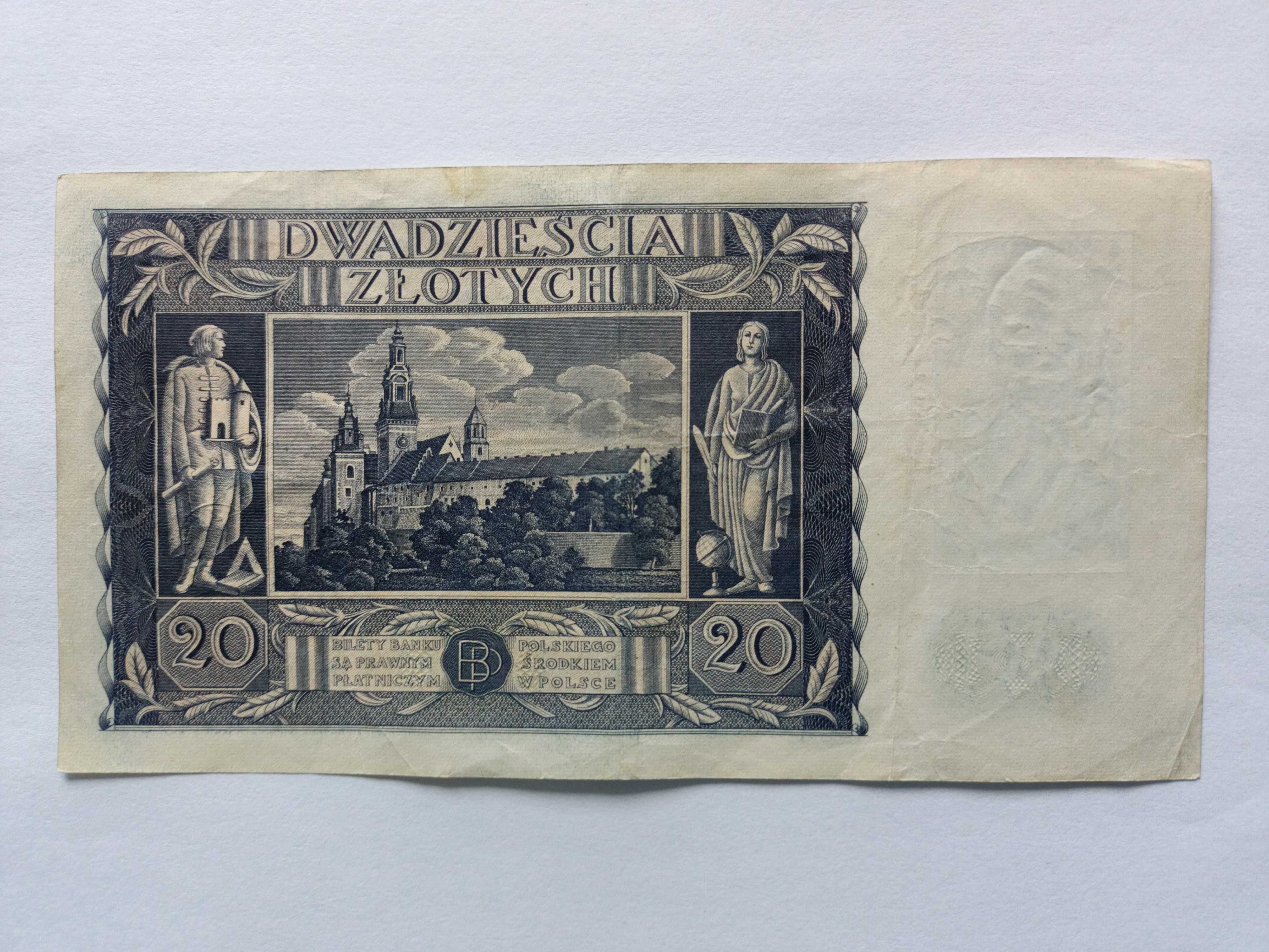 20 Złotych 1936 banknot z nadrukiem     oryginał
