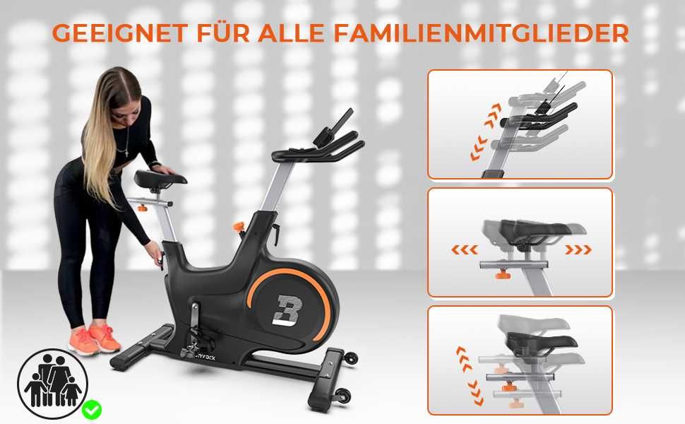 Rower treningowy 160 kg z oporem magnetycznym - Bonvork PROFESJONALNY