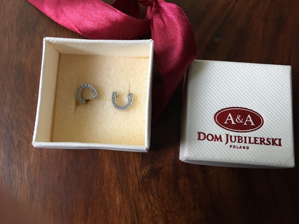 Kolczyki podkowa srebrne A&A