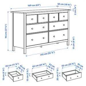 IKEA Hemnes komoda,biala, 8 szuflad,160x50x96cm-dostawa gr