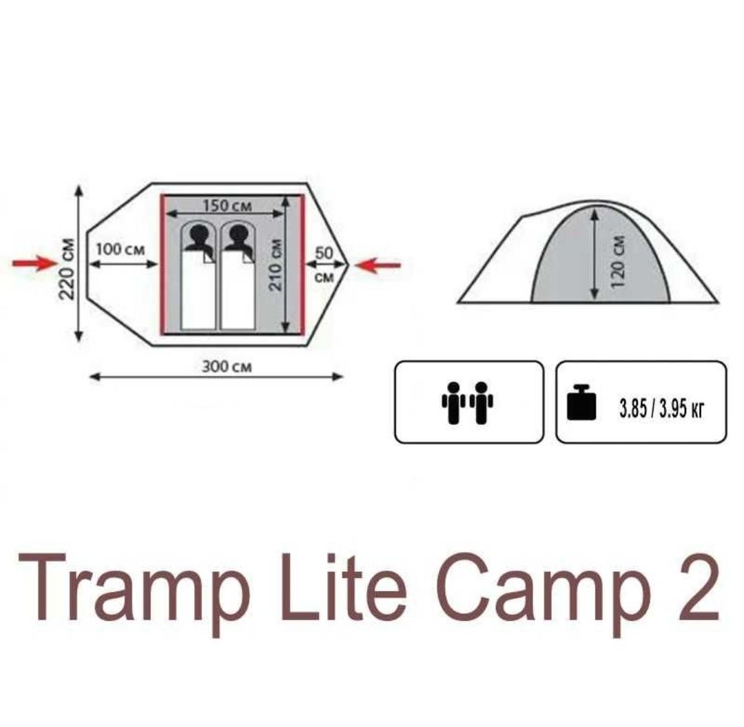 Намети Tramp Camp 2 в зеленому і пісочному кольорах