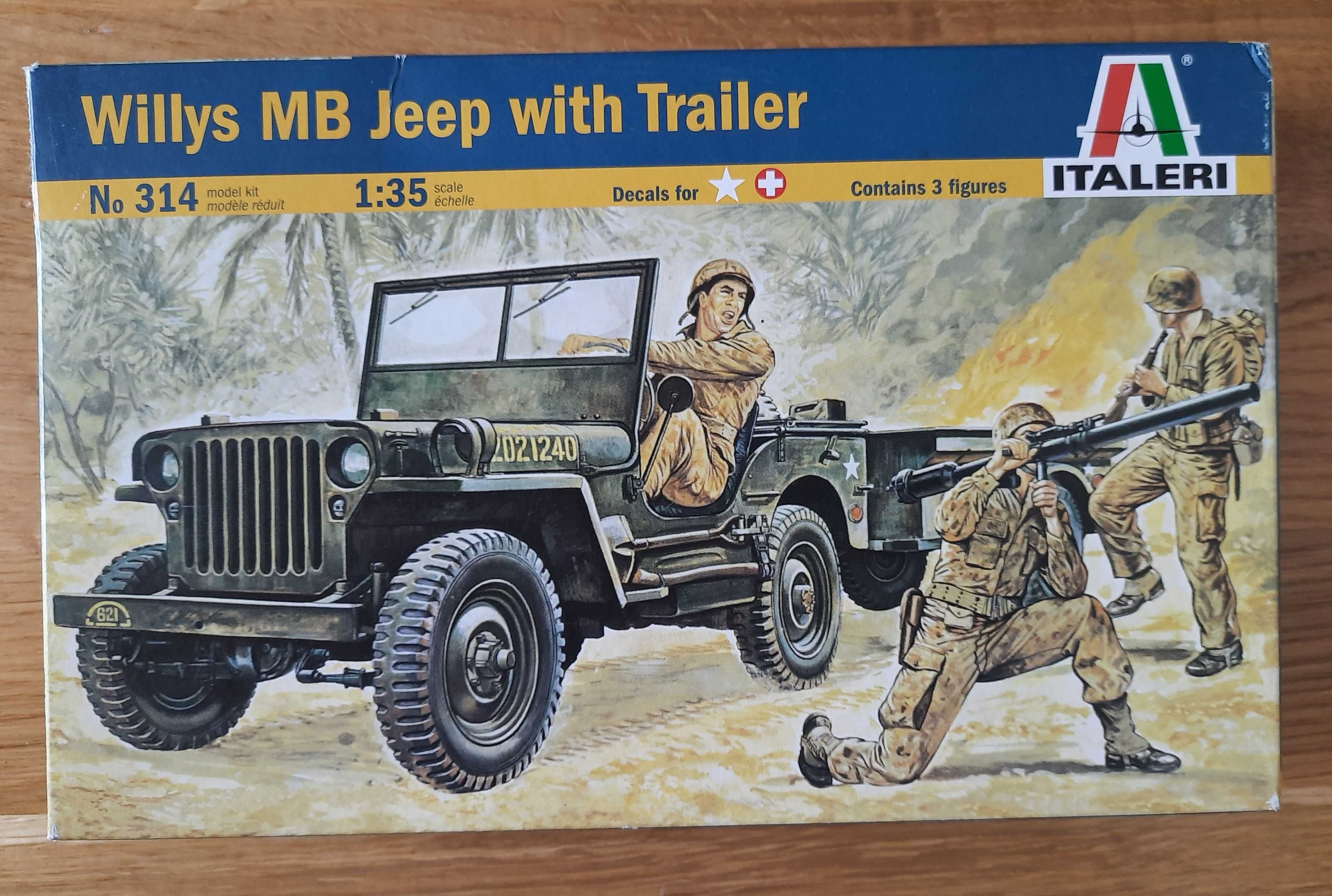 Model do sklejania Italeri Willys MB Jeep with Trailer skala 1/35