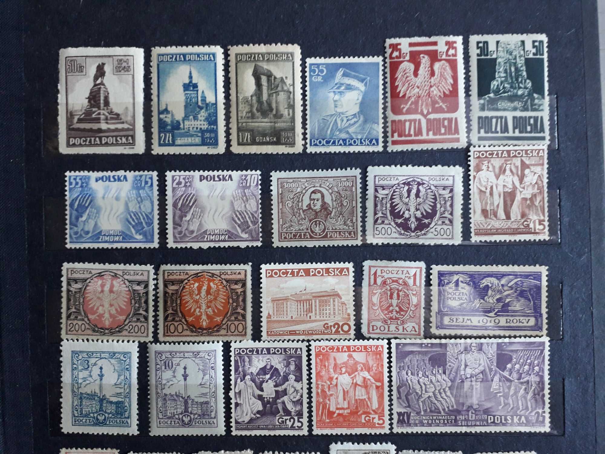 Zestaw znaczków  Polska PMW z lat  1919-44 czysty