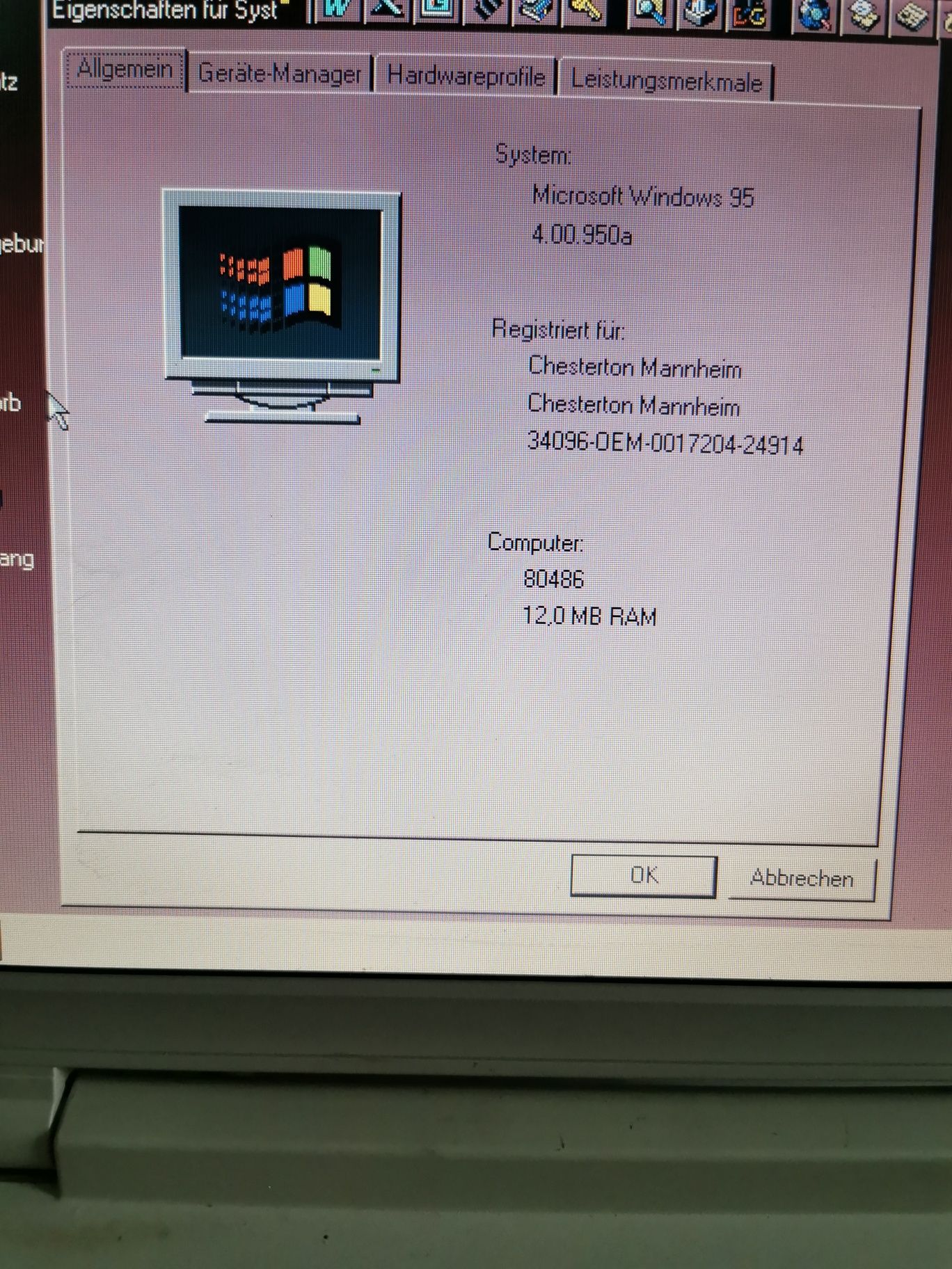 Toshiba T4850CT retro laptop Windows 95